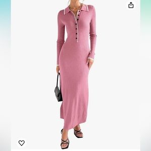 Pink Knit Sweater Dress